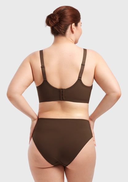 AirMesh Dark Beige Full Coverage Smooth Mesh Lightly Padded Lined Underwire T-Shirt Bra