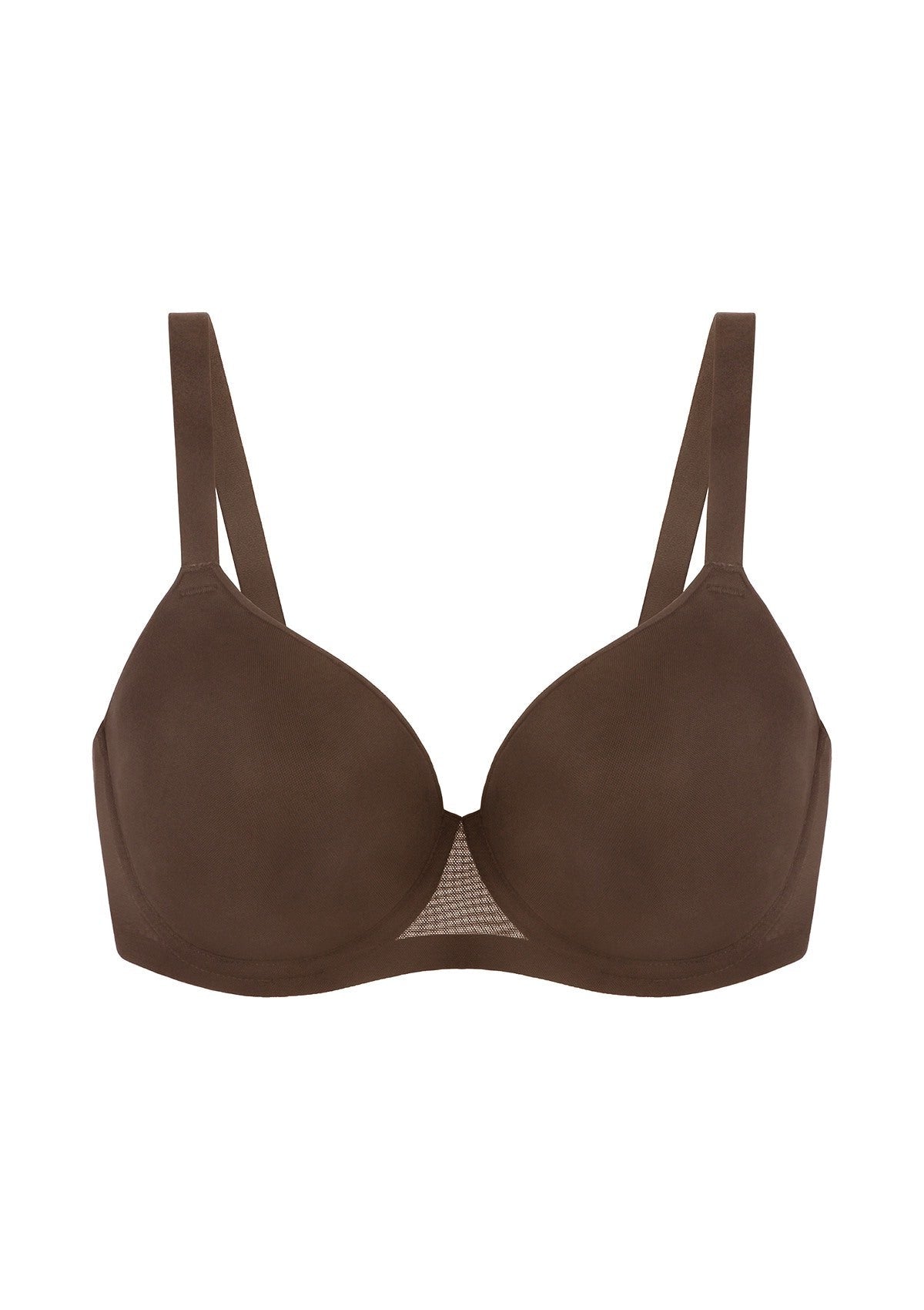 AirMesh Dark Beige Full Coverage Smooth Mesh Lightly Padded Lined Underwire T-Shirt Bra