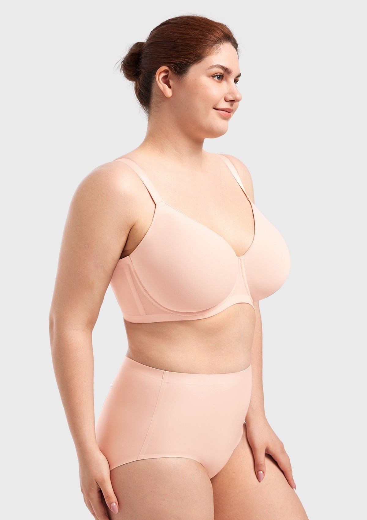 AirMesh Dark Beige Full Coverage Smooth Mesh Lightly Padded Lined Underwire T-Shirt Bra