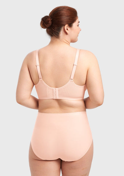 AirMesh Dark Beige Full Coverage Smooth Mesh Lightly Padded Lined Underwire T-Shirt Bra
