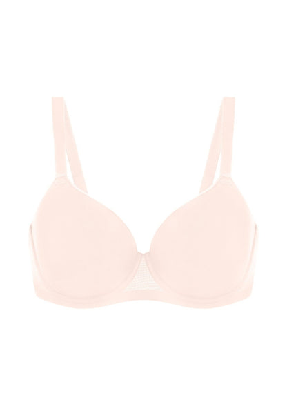 AirMesh Dark Beige Full Coverage Smooth Mesh Lightly Padded Lined Underwire T-Shirt Bra