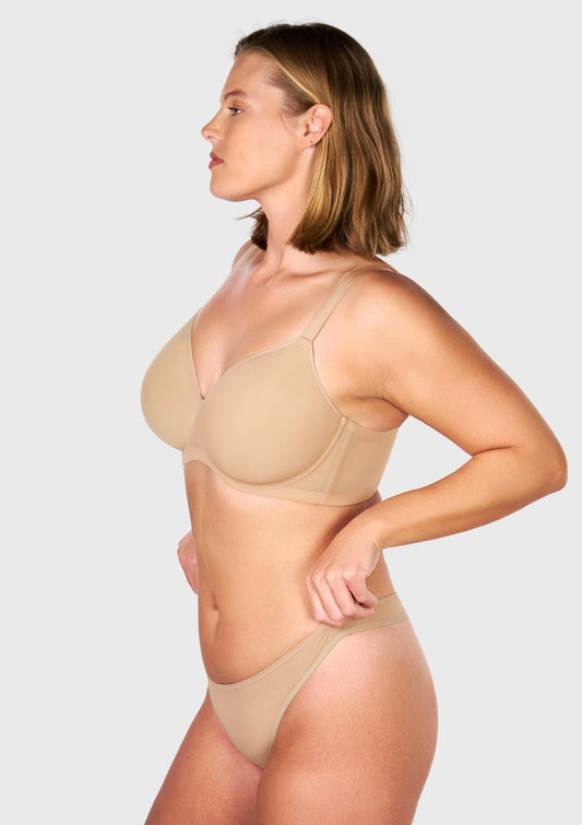 AirMesh Full Coverage Smooth Mesh Lightly Padded Lined Underwire T-Shirt Bra