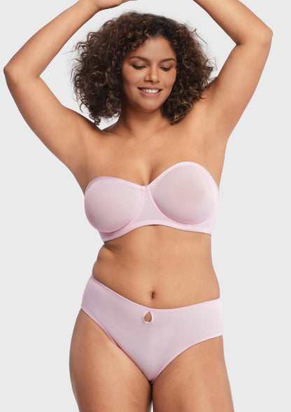 Bella Sheer Mesh Unlined Underwire Strapless Balconette Bra