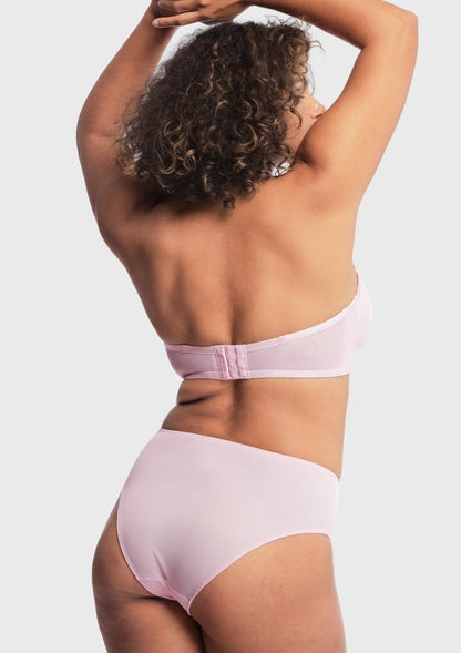 Bella Sheer Mesh Unlined Underwire Strapless Balconette Bra