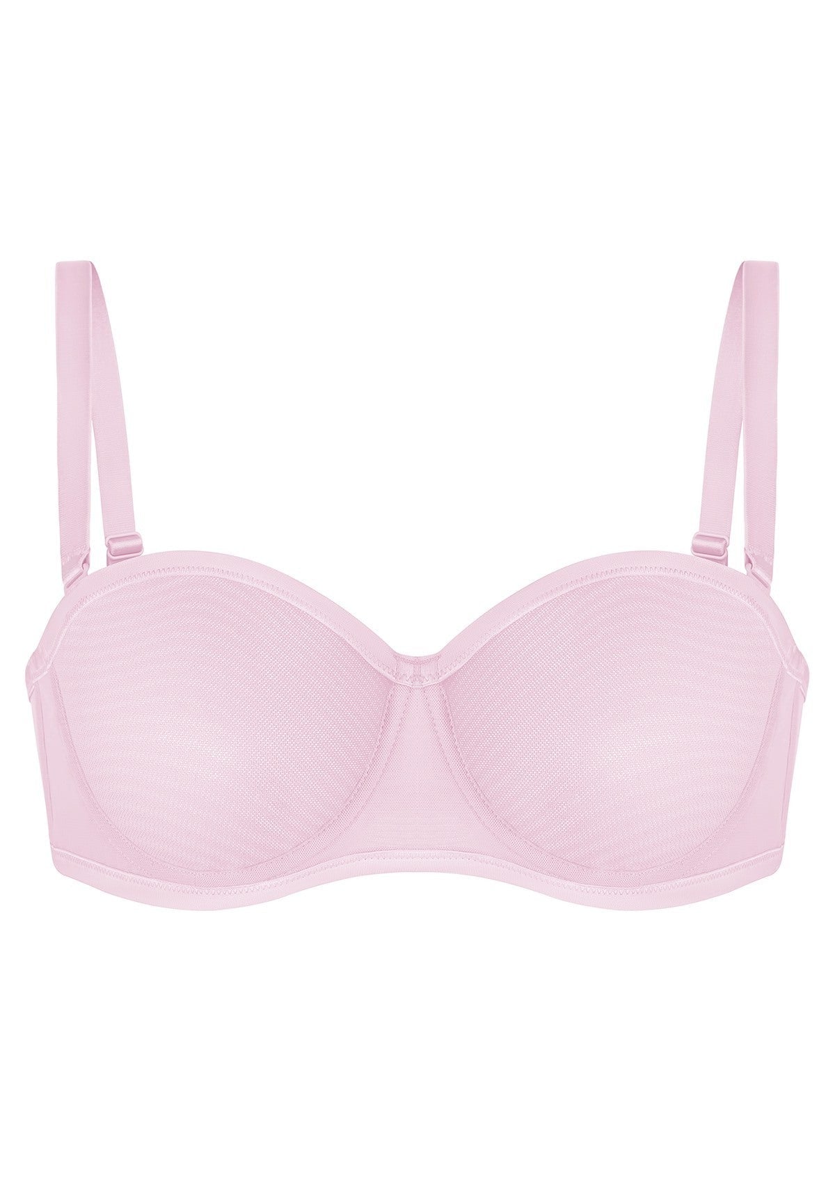 Bella Sheer Mesh Unlined Underwire Strapless Balconette Bra