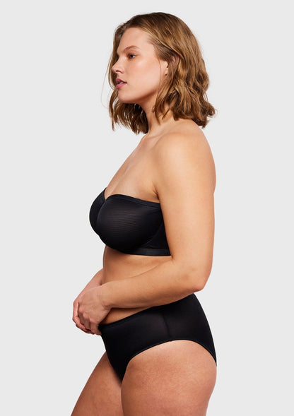 Bella Sheer Mesh Unlined Underwire Strapless Balconette Bra