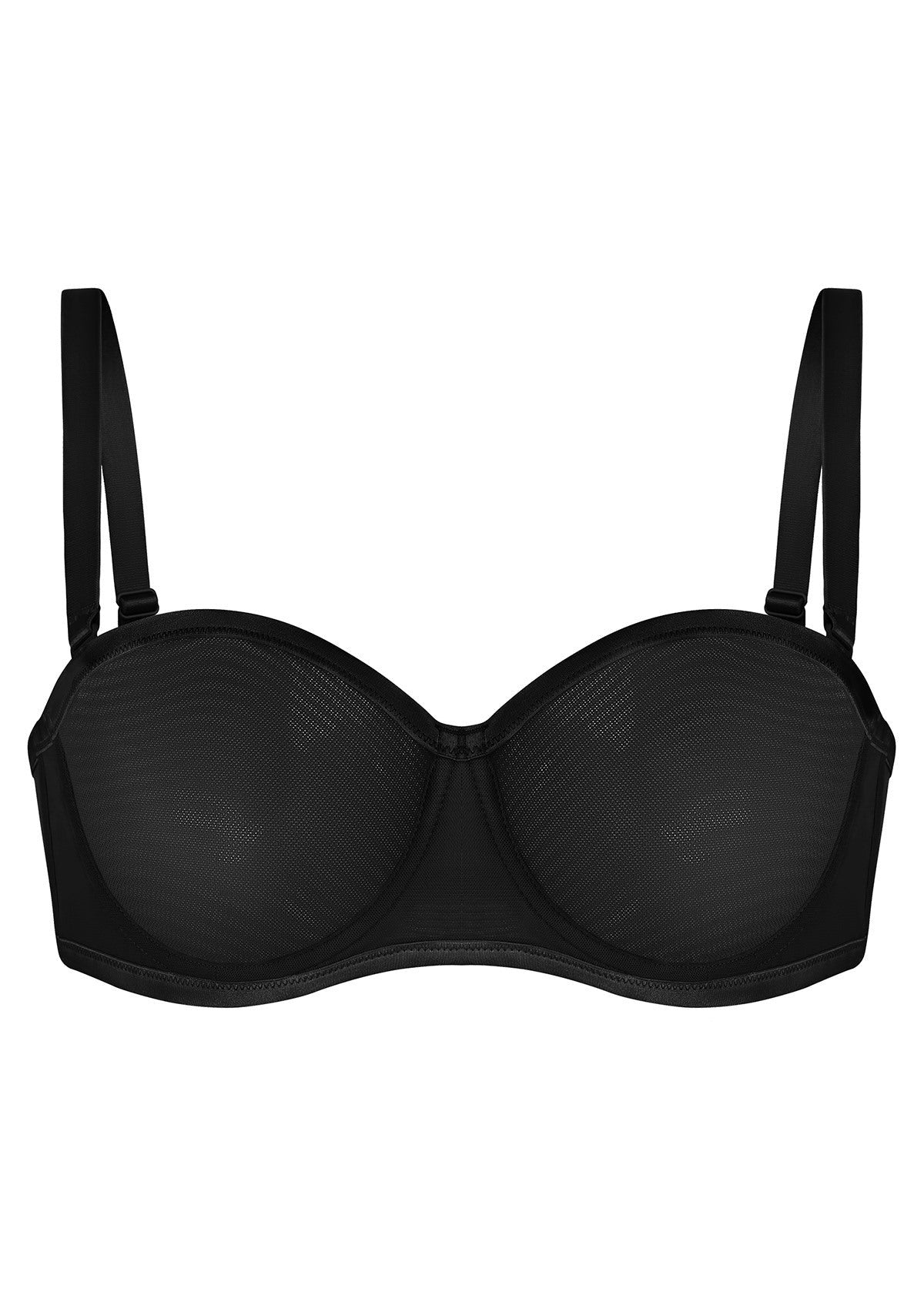 Bella Sheer Mesh Unlined Underwire Strapless Balconette Bra