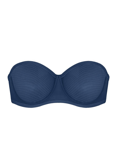 Bella Sheer Mesh Unlined Underwire Strapless Balconette Bra
