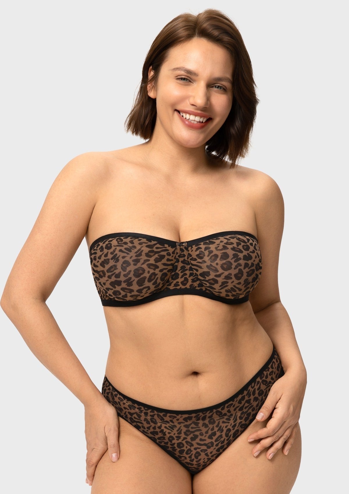 Bella Sheer Mesh Unlined Underwire Strapless Balconette Bra