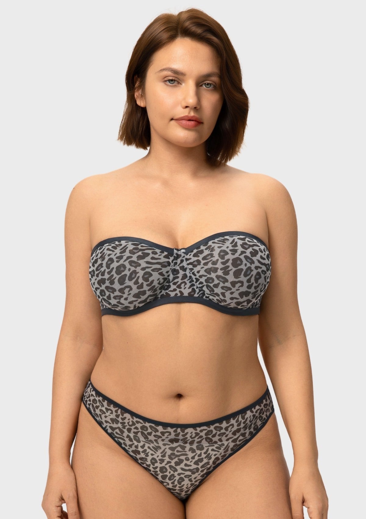 Bella Sheer Mesh Unlined Underwire Strapless Balconette Bra