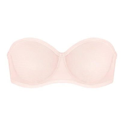 Bella Sheer Mesh Unlined Underwire Strapless Balconette Bra