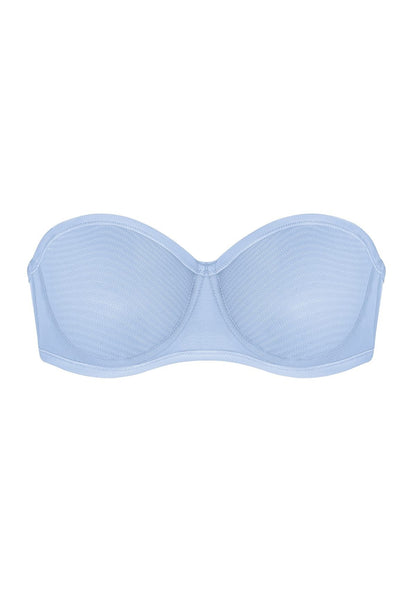 Bella Sheer Mesh Unlined Underwire Strapless Balconette Bra