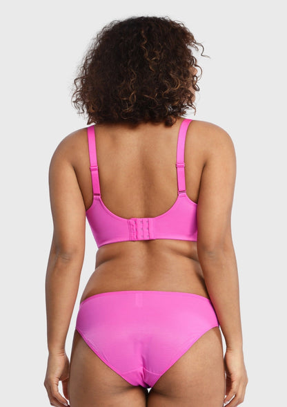 Billie Cross Front Strap Barbie Pink Smooth Sheer Mesh Underwire Bra