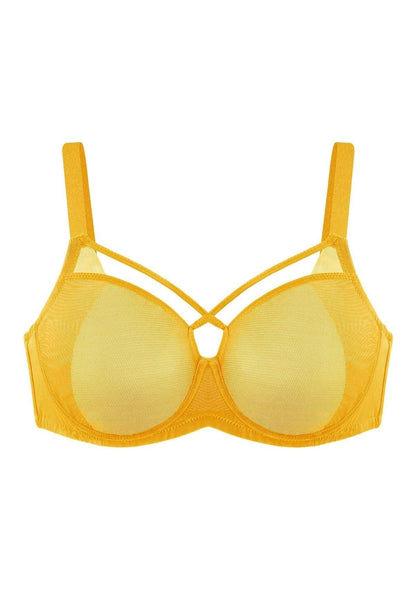 Billie Cross Front Strap Smooth Sheer Mesh Underwire Bra