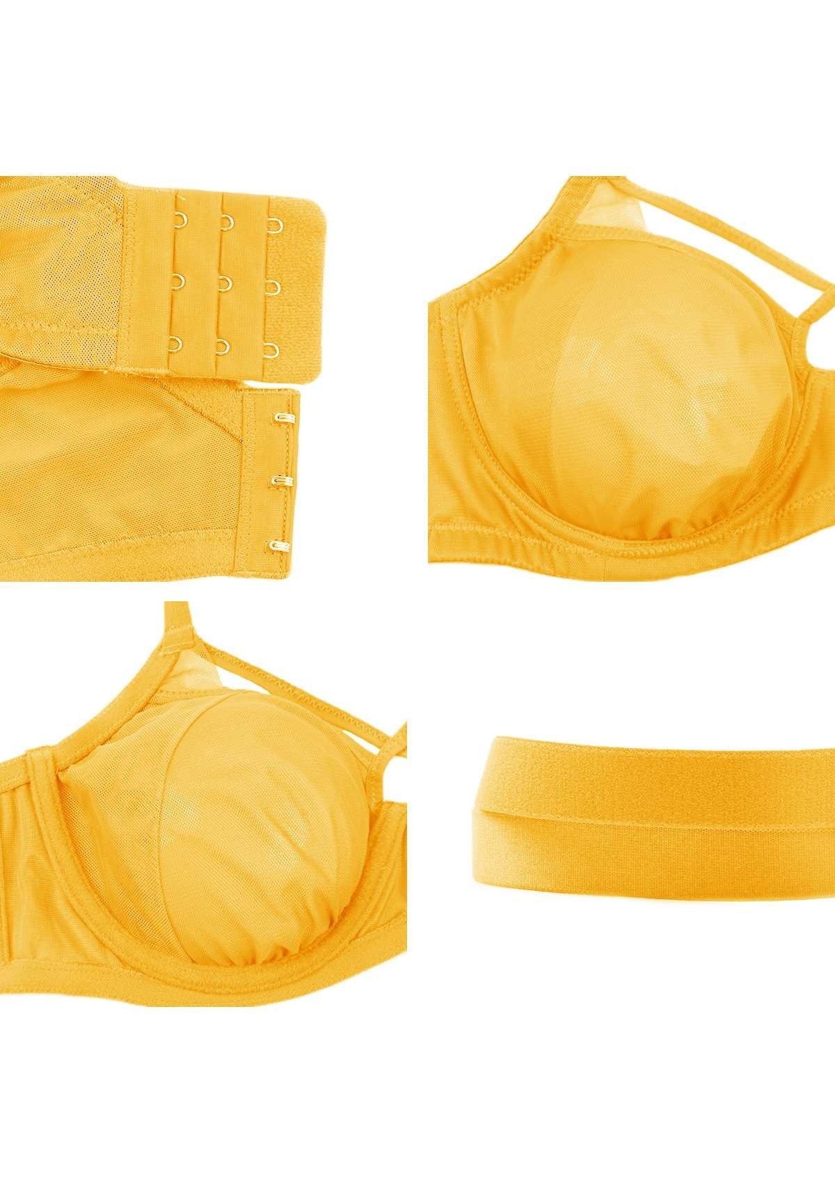 Billie Cross Front Strap Smooth Sheer Mesh Underwire Bra
