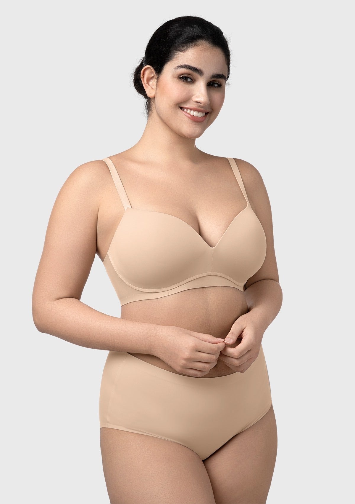 Comfortable Wireless Push Up Plunge Bra with Padded V Lift