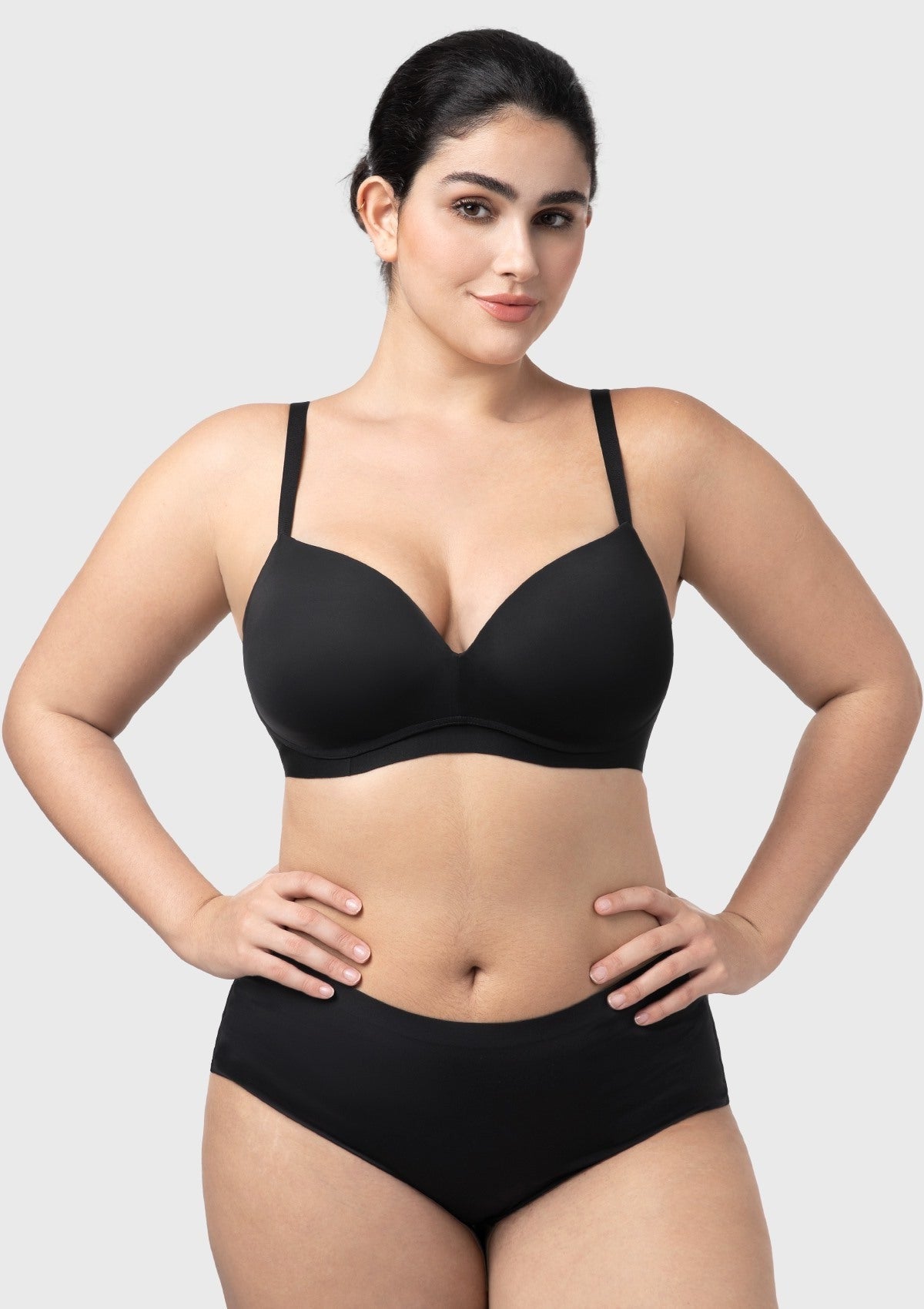 Comfortable Wireless Push Up Plunge Bra with Padded V Lift