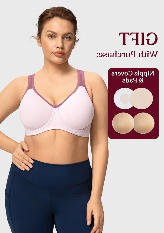 ComfyArc Unlined Outside Underwire Racerback Sports Bra