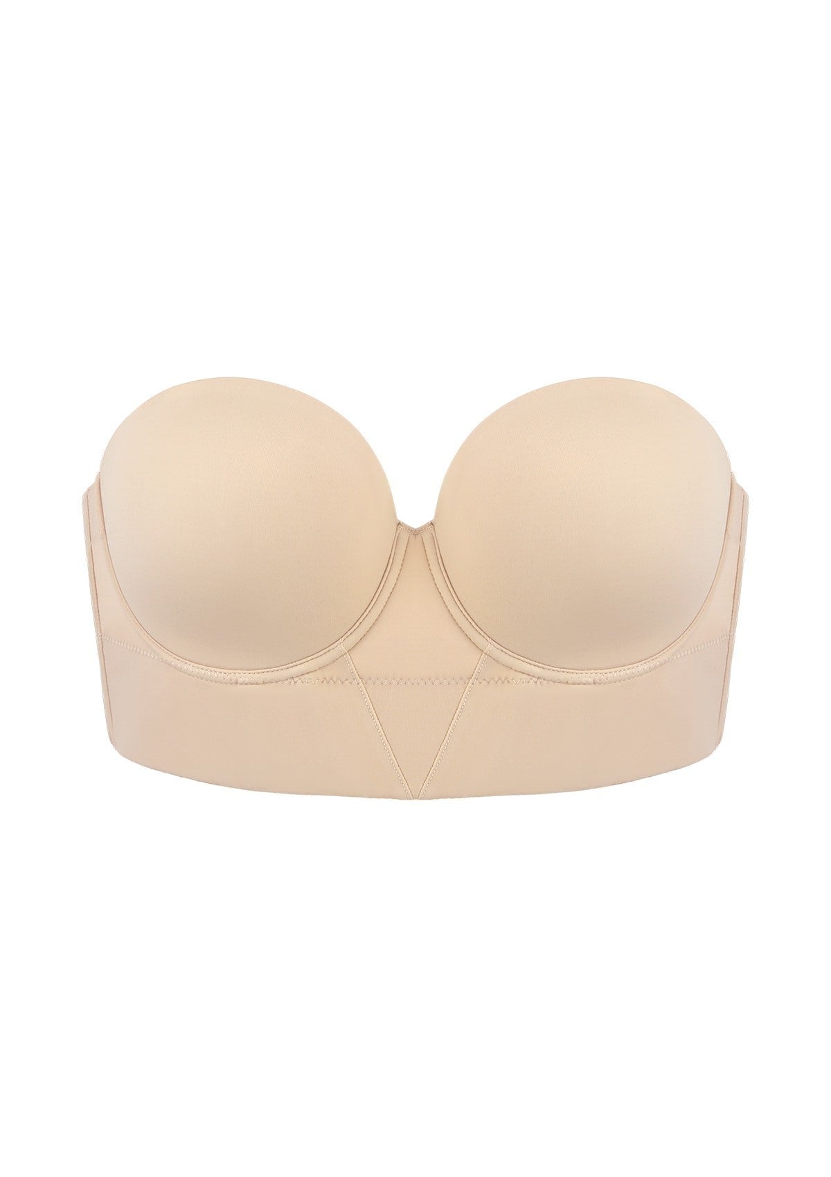 Daisy Smooth Beige Lightly Padded Longline Underwire Strapless Balconette Bra