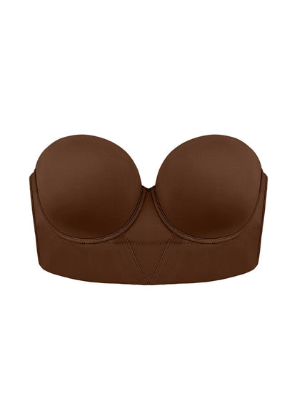 Daisy Smooth Beige Lightly Padded Longline Underwire Strapless Balconette Bra