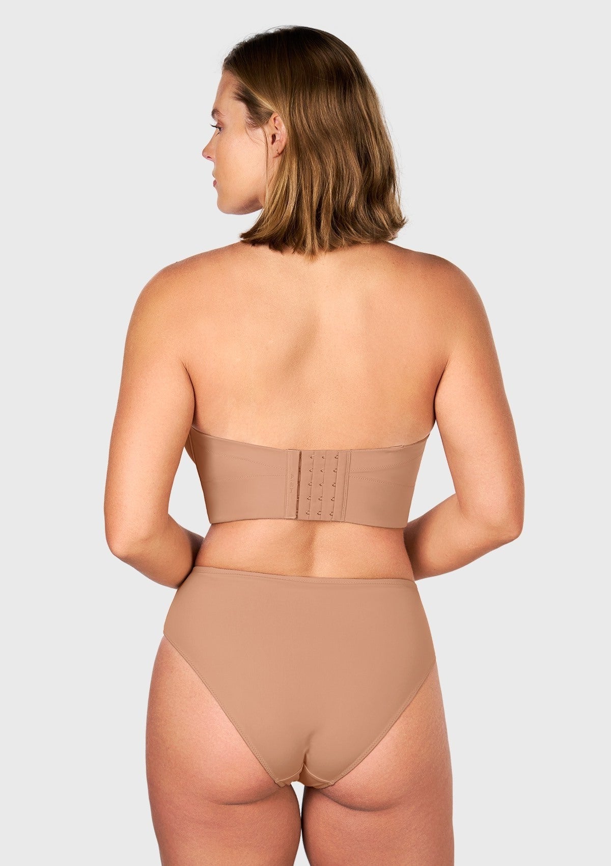 Daisy Smooth Beige Lightly Padded Longline Underwire Strapless Balconette Bra