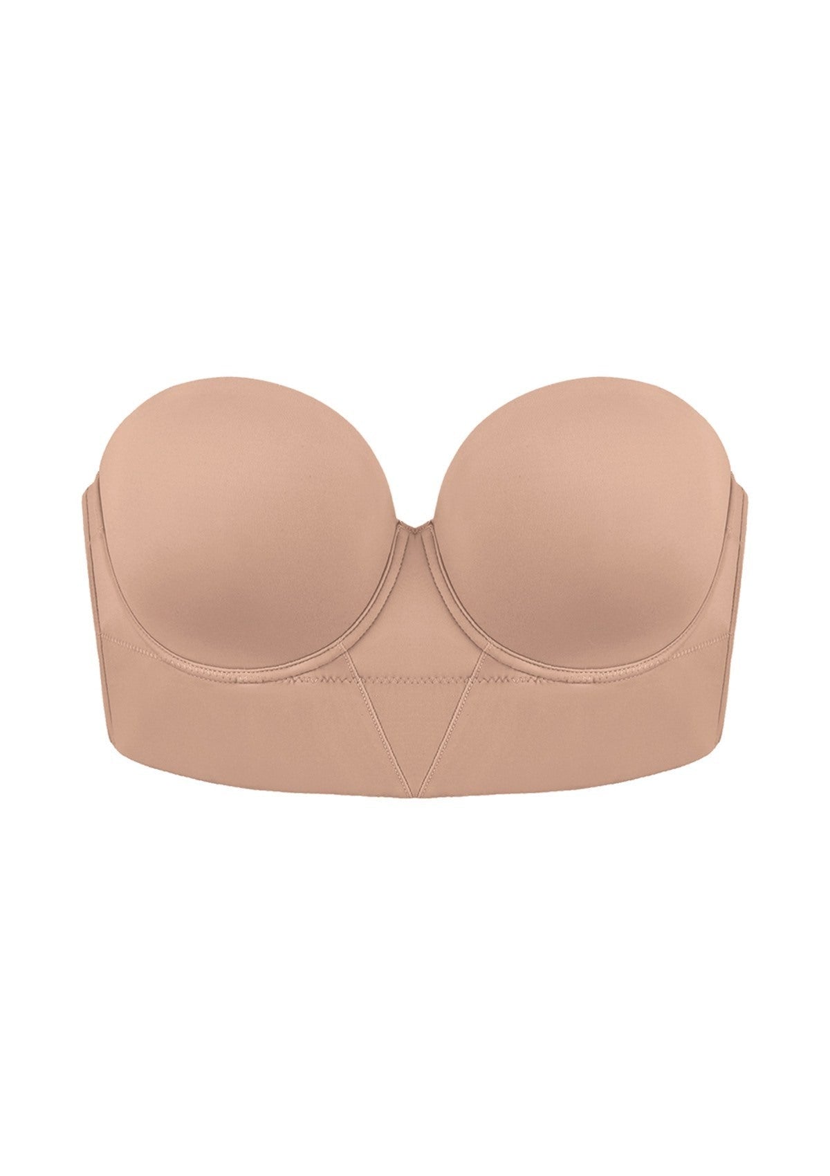 Daisy Smooth Beige Lightly Padded Longline Underwire Strapless Balconette Bra