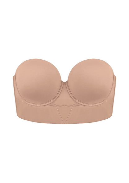 Daisy Smooth Beige Lightly Padded Longline Underwire Strapless Balconette Bra