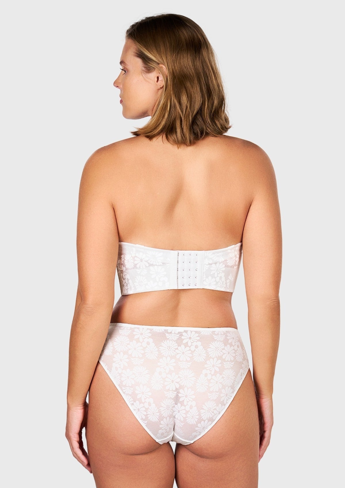 Daisy Smooth Lace Lightly Padded Longline Underwire Strapless Balconette Bra