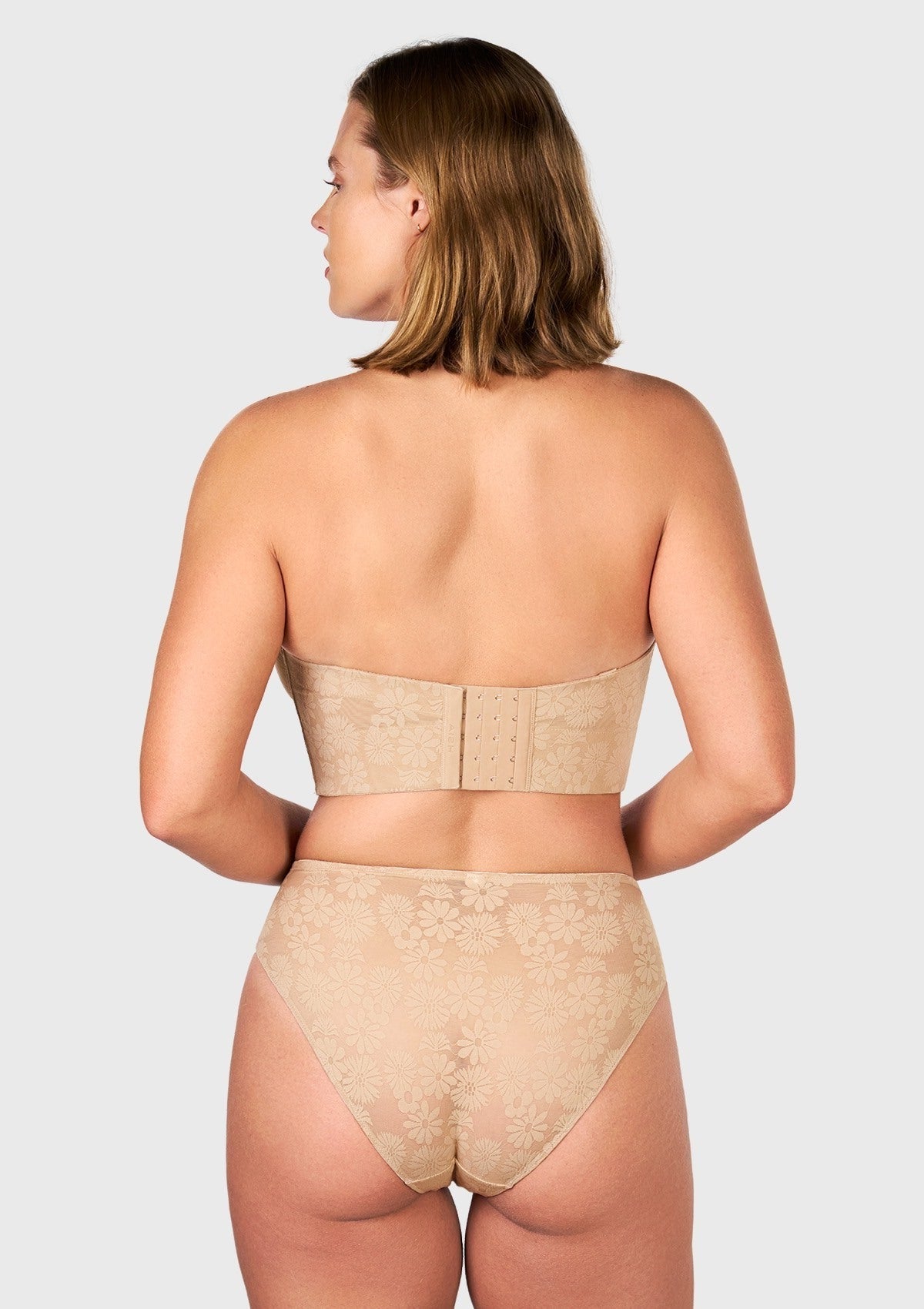 Daisy Smooth Lace Lightly Padded Longline Underwire Strapless Balconette Bra