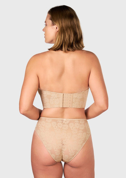 Daisy Smooth Lace Lightly Padded Longline Underwire Strapless Balconette Bra