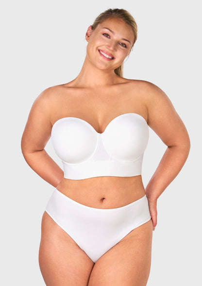Daisy Smooth Lace Lightly Padded Longline Underwire Strapless Balconette Bra