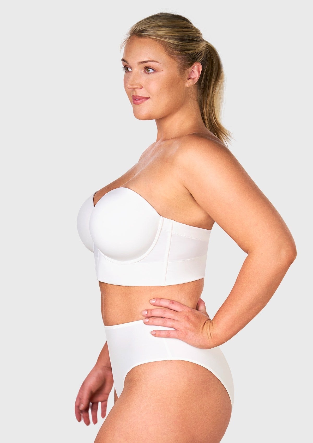 Daisy Smooth Lace Lightly Padded Longline Underwire Strapless Balconette Bra