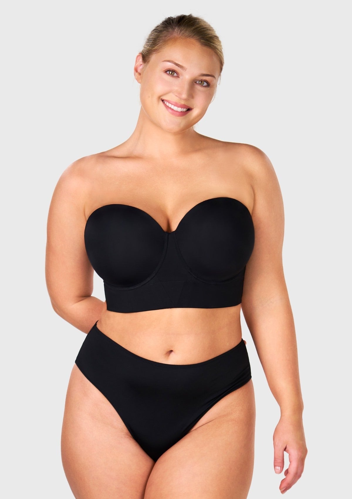 Daisy Smooth Lace Lightly Padded Longline Underwire Strapless Balconette Bra
