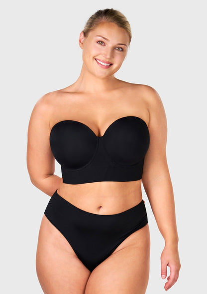 Daisy Smooth Lace Lightly Padded Longline Underwire Strapless Balconette Bra