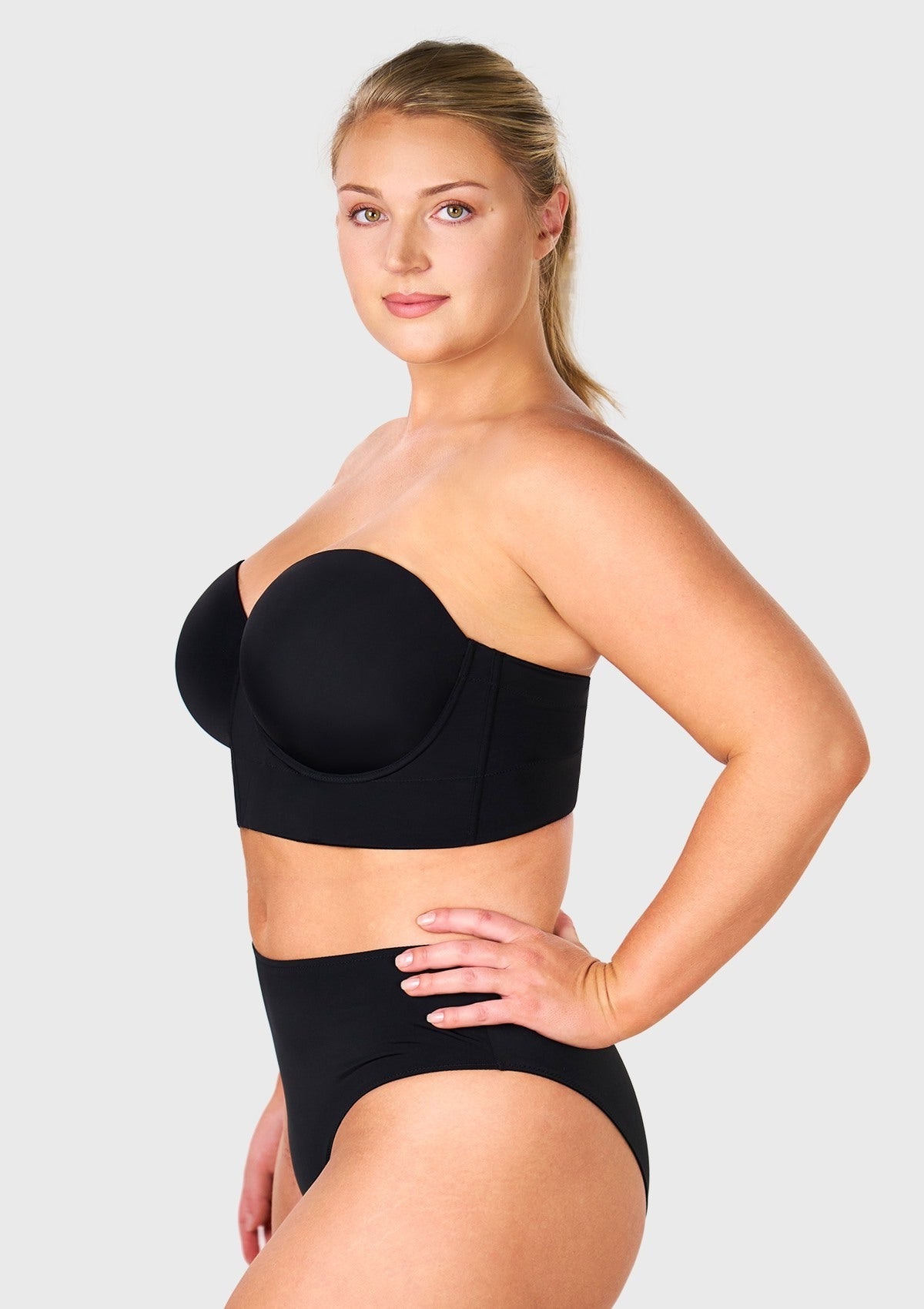 Daisy Smooth Lace Lightly Padded Longline Underwire Strapless Balconette Bra