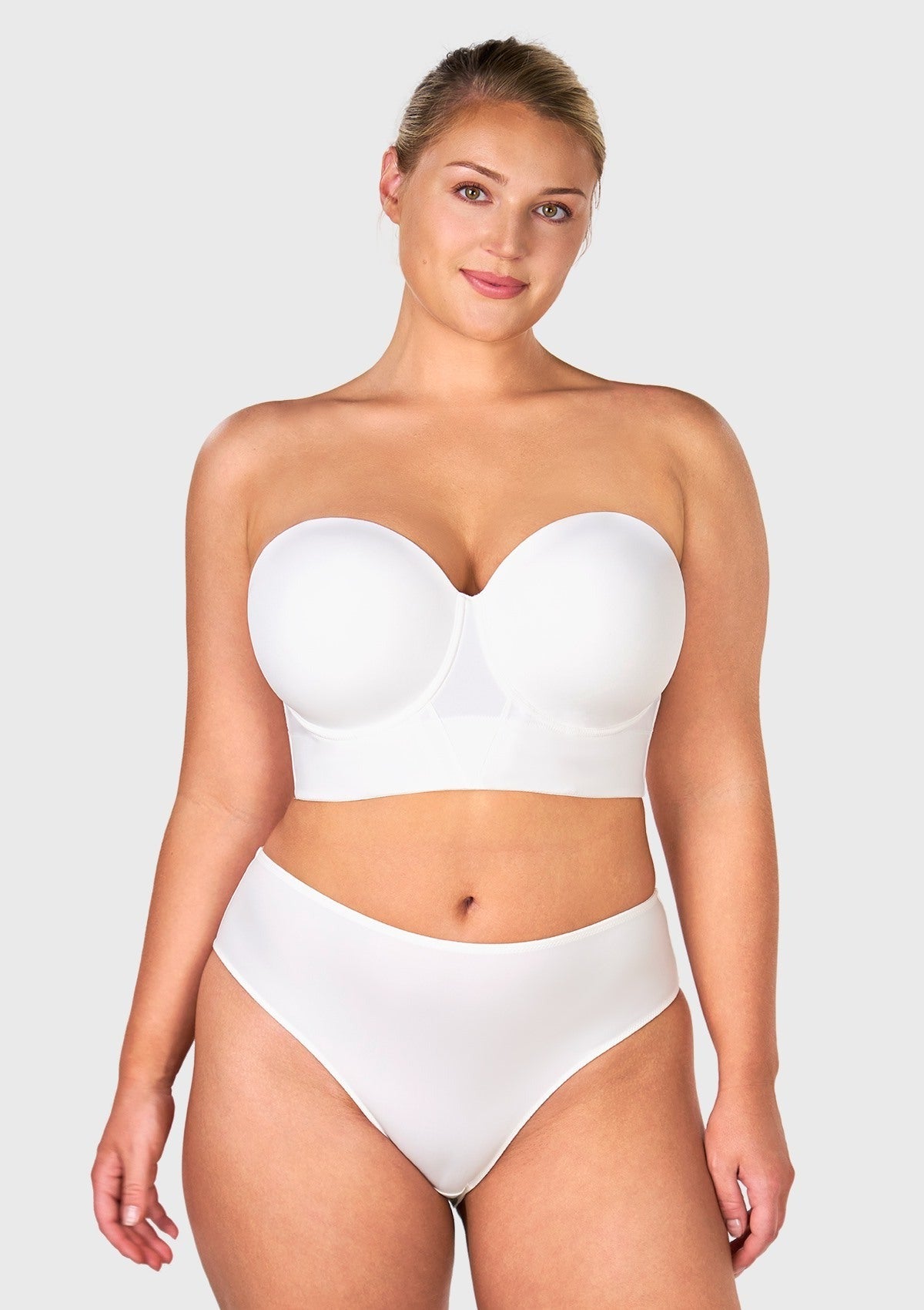 Daisy Smooth Lace Lightly Padded Longline Underwire Strapless Balconette Bra