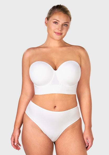 Daisy Smooth Lace Lightly Padded Longline Underwire Strapless Balconette Bra