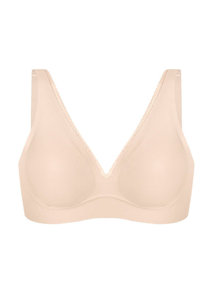 Deep V Seamless Bra Wireless Lift Breathable Perforated Foam Cups