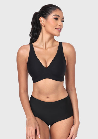 Deep V Seamless Bra Wireless Lift Breathable Perforated Foam Cups