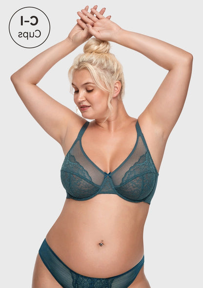 Enchante Lace Unlined Full Coverage Underwire Bra
