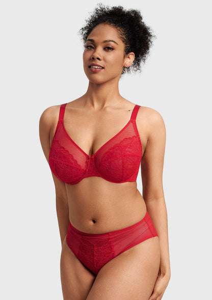 Enchante Lace Unlined Full Coverage Underwire Bra