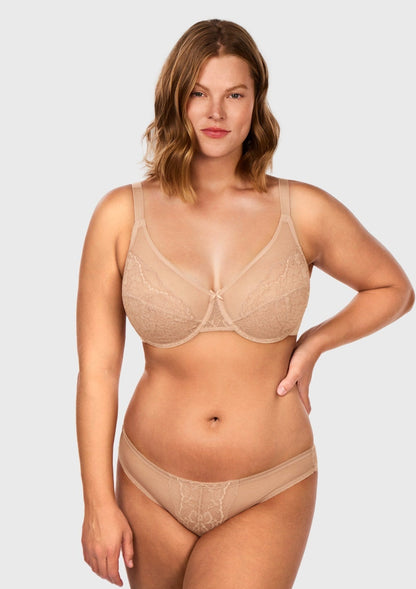 Enchante Lace Unlined Full Coverage Underwire Bra