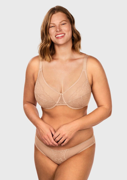 Enchante Lace Unlined Full Coverage Underwire Bra
