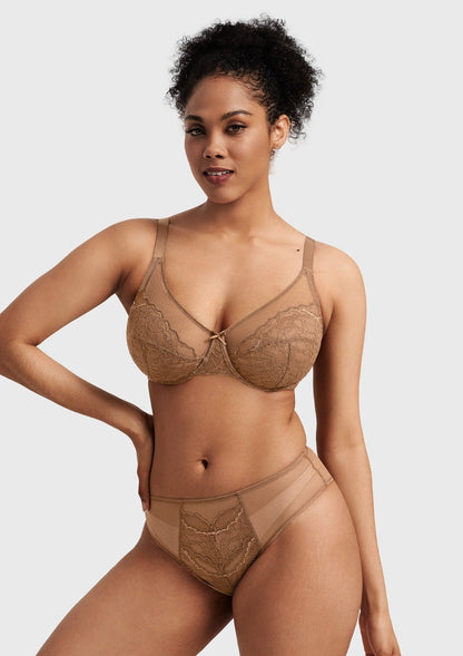 Enchante Lace Unlined Full Coverage Underwire Bra