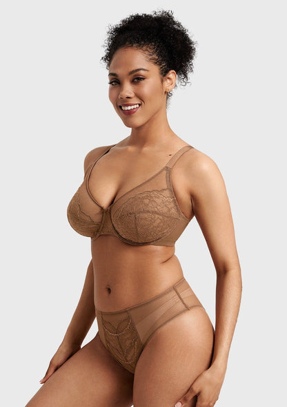 Enchante Lace Unlined Full Coverage Underwire Bra