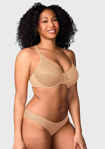 Enchante Lace Unlined Full Coverage Underwire Bra