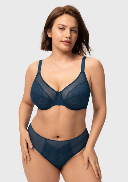 Enchante Lace Unlined Full Coverage Underwire Bra