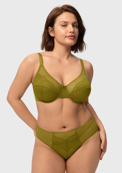 Enchante Lace Unlined Full Coverage Underwire Bra