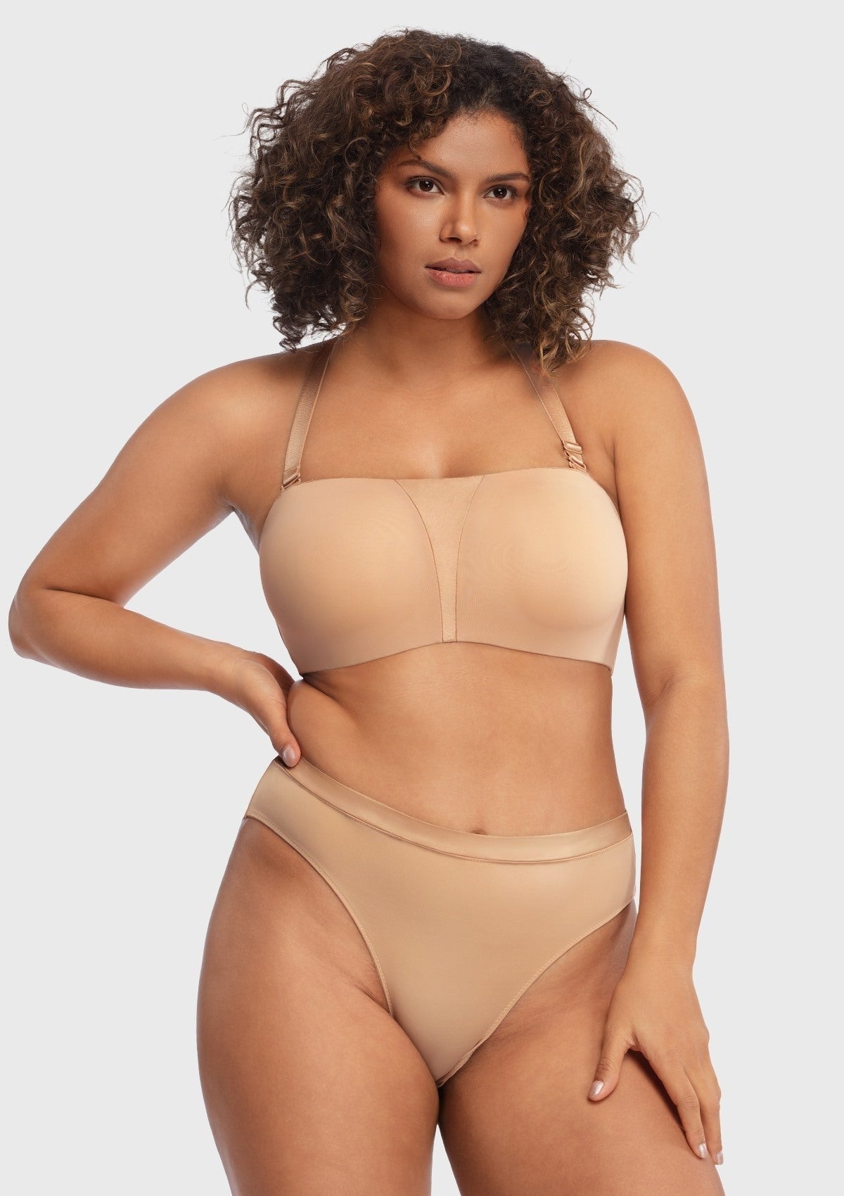 Fiery Unlined Seamless Comfort Underwire Plus Size Bandeau Strapless Bra