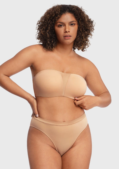 Fiery Unlined Seamless Comfort Underwire Plus Size Bandeau Strapless Bra